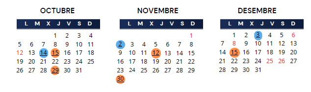 Calendari octubre desembre mentoring